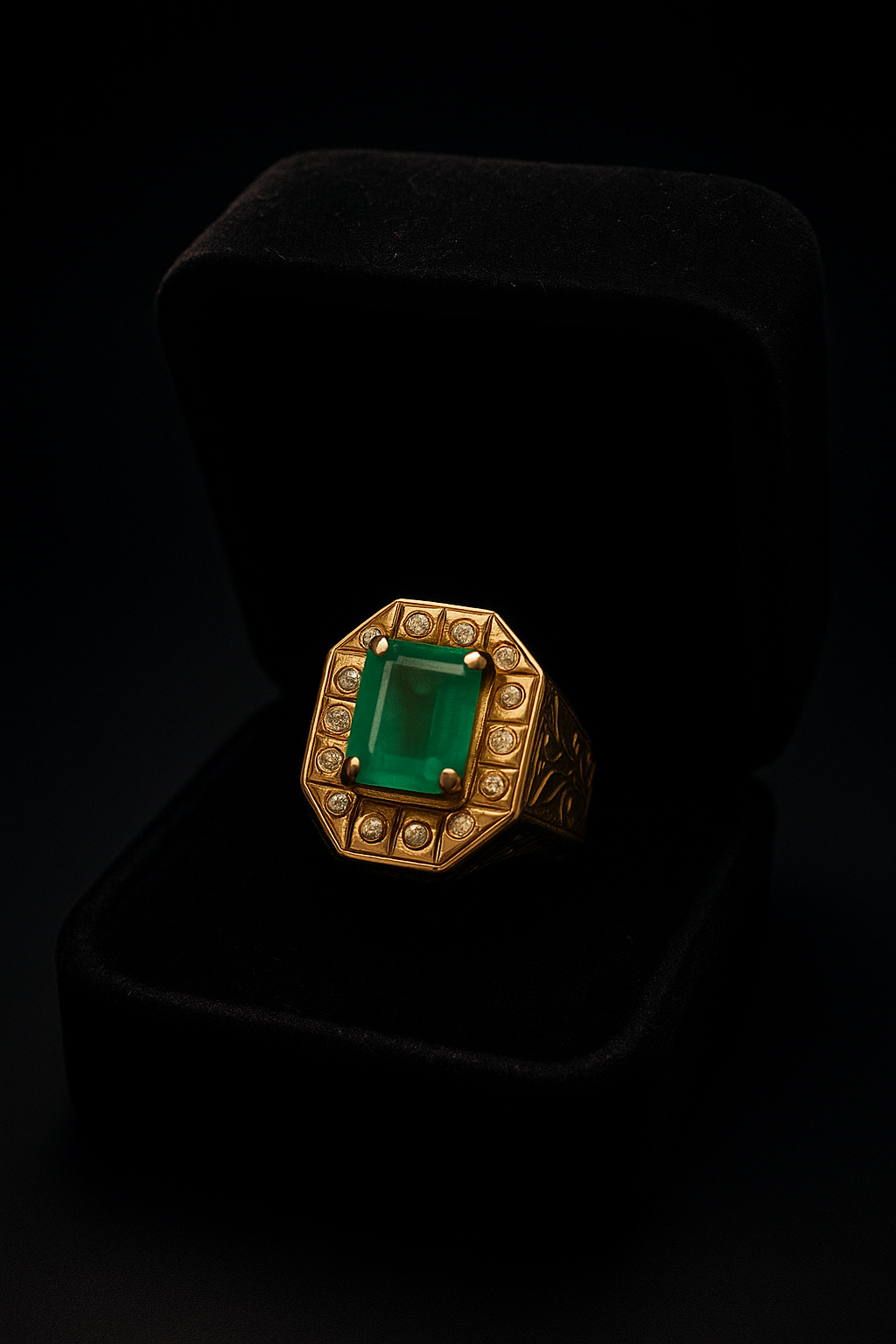 Emerald Ring in Sterling Silver – Vintage Statement Piece