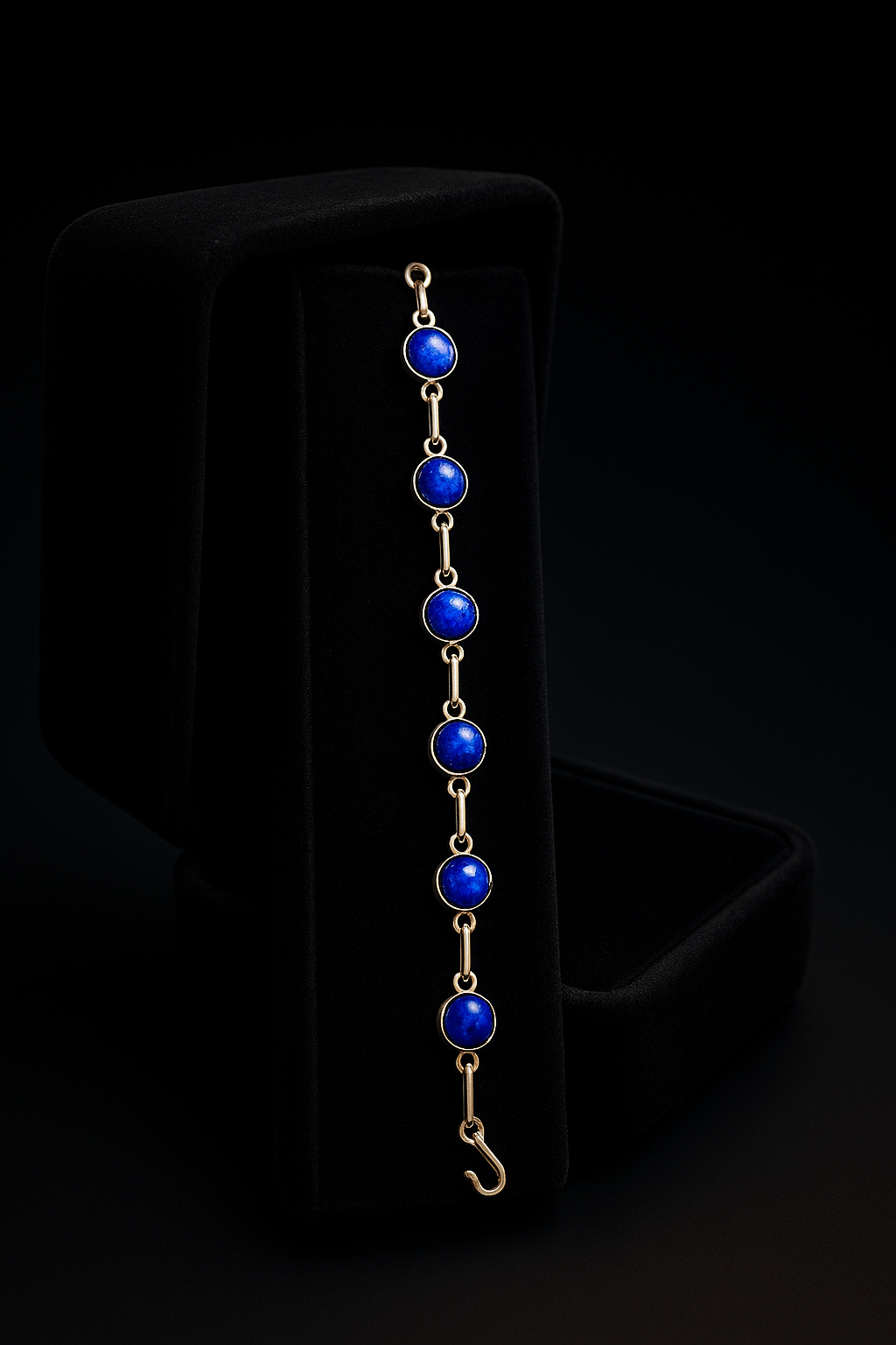 Timeless Elegance – Lapis Lazuli & Silver Link Bracelet