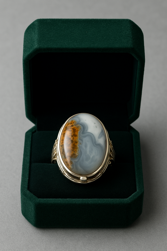 Silver & agate rings
