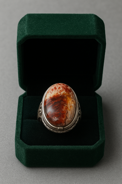 Silver & agate rings