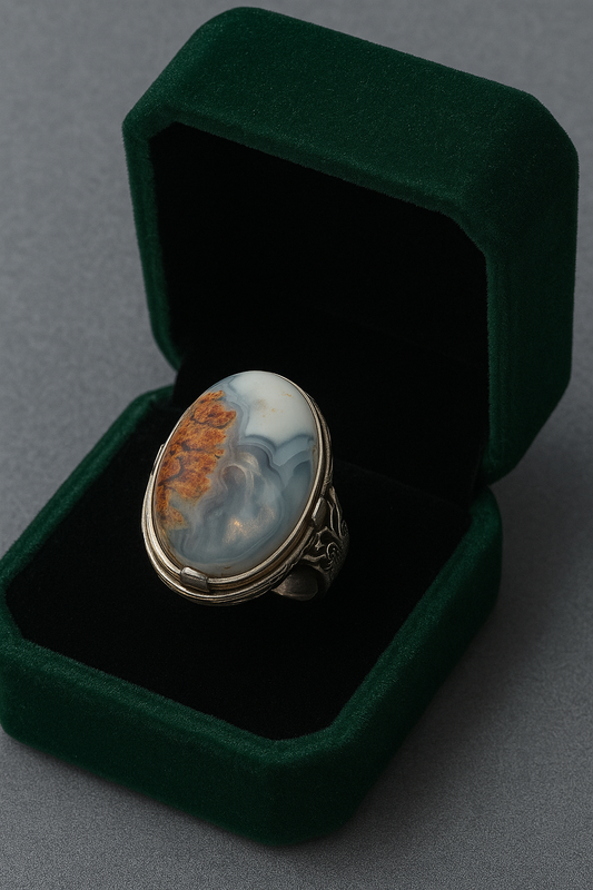 Silver & agate rings