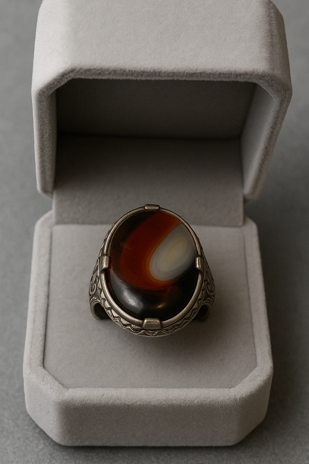 Silver & agate rings
