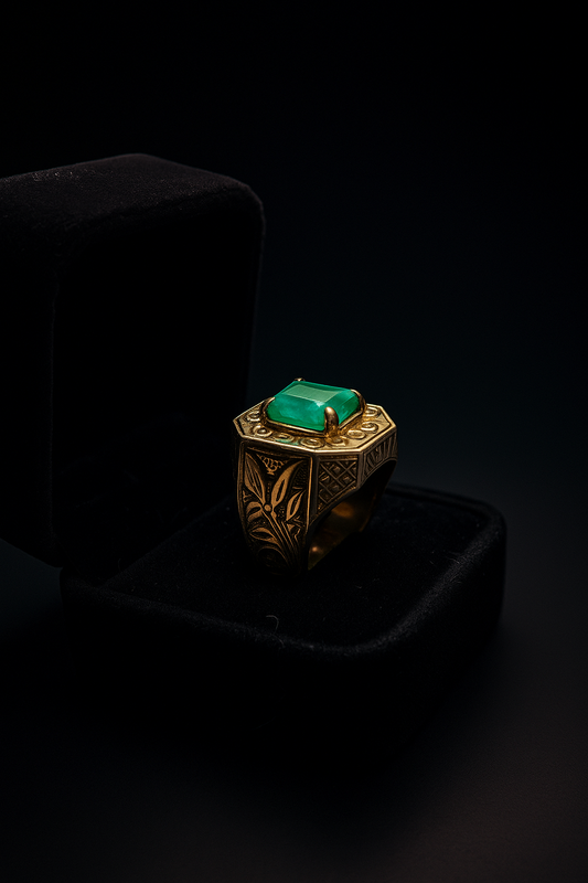 Emerald Ring in Sterling Silver – Vintage Statement Piece