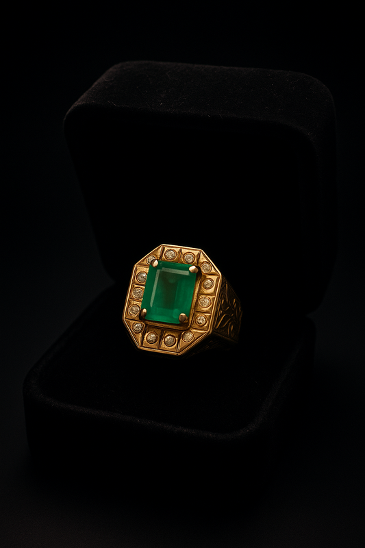 Emerald Ring in Sterling Silver – Vintage Statement Piece